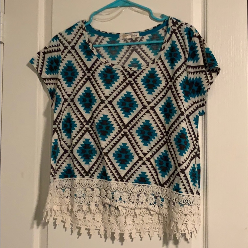 Blue crop top